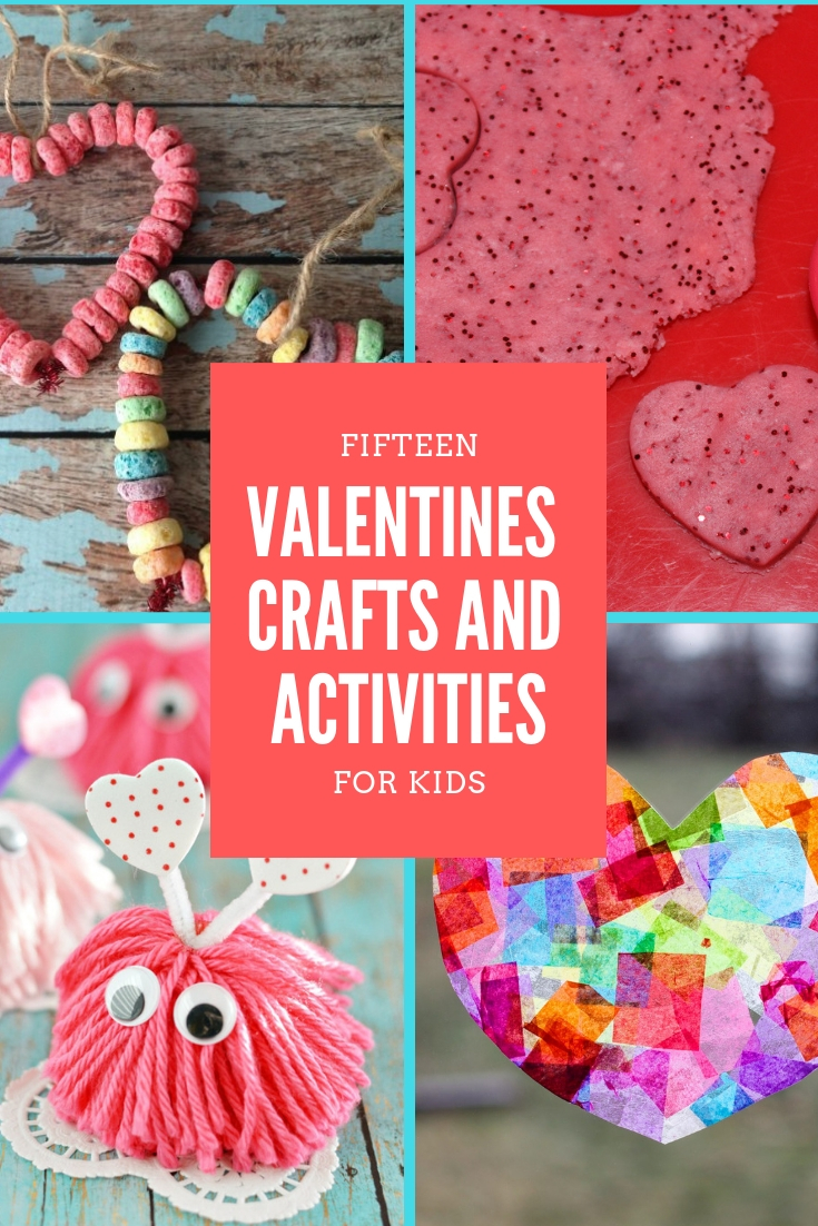 A list of 15 fun, love-inspired Valentines crafts and activities to do with your kids this month.