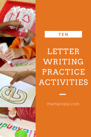 Rather than just using a worksheet or having your child practice with pencil and paper, and a bit of fun and exploration with these 10 letter writing practice activities.